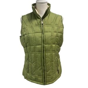 Woolrich Quilted Full Zip Puffer Vest Light Willow Women's Medium Lined Pockets